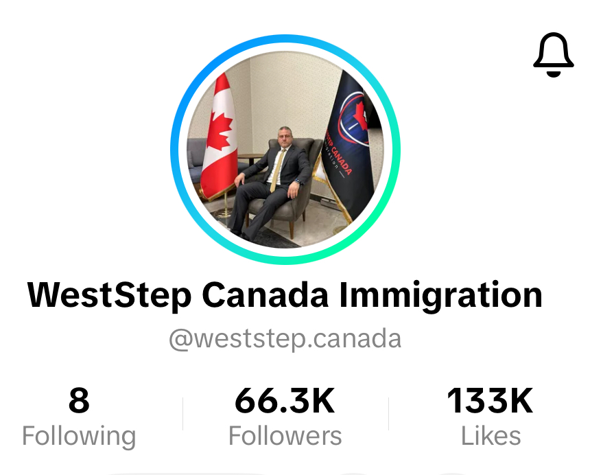 حساب WestStep Canada Immigration على تيك توك